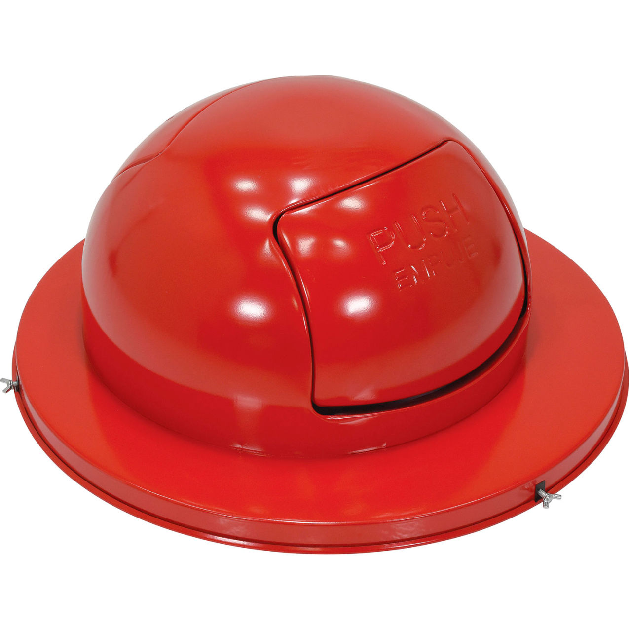 Steel Dual Door Waste Disposal Top For 55 Gallon Drum, Red