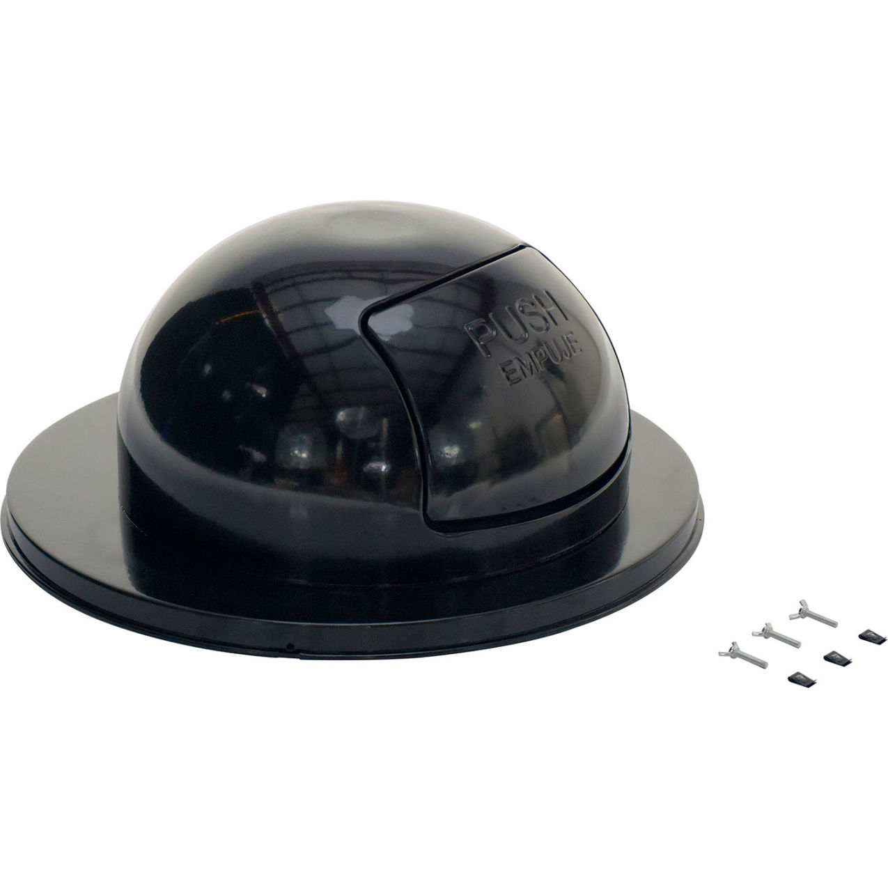 Steel Waste Disposal Top For 55 Gallon Drum, Black