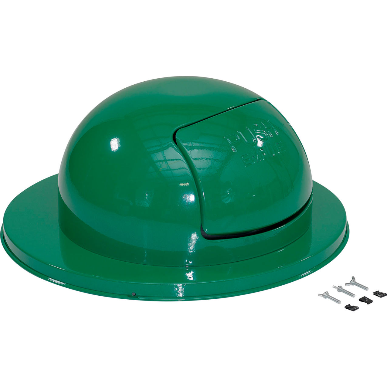 Steel Waste Disposal Top For 55 Gallon Drum, Green