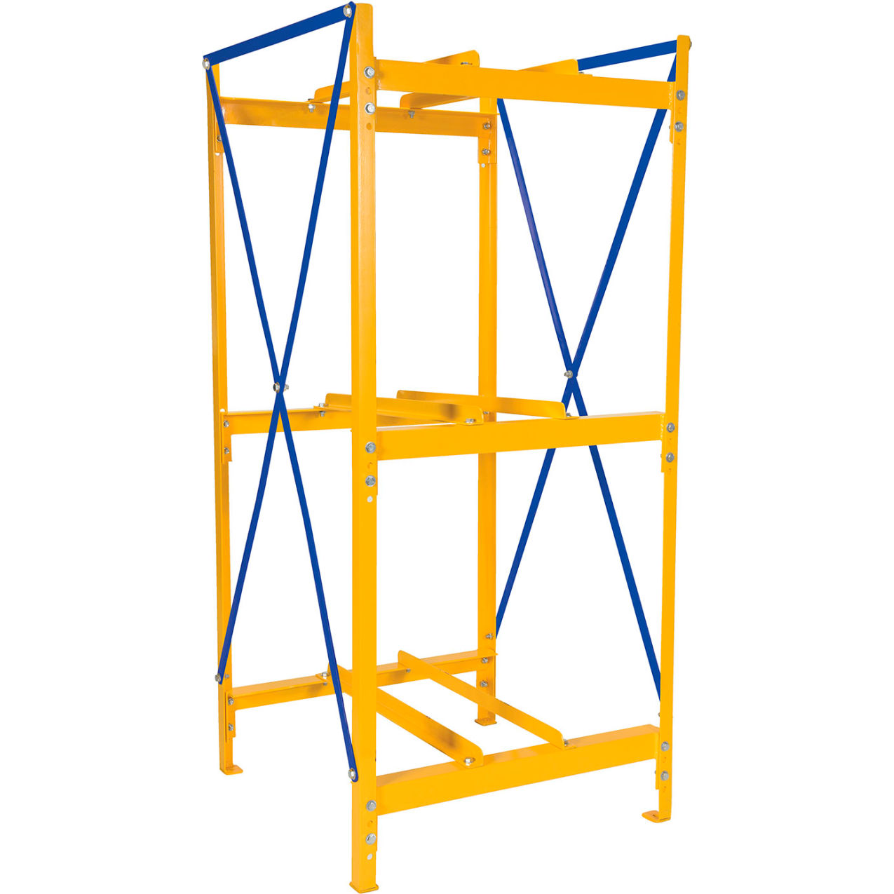 Horizontal 3 Drum Storage Rack, 2400 lb Capacity, 34-7/8"W x 34-13/16"D x 74-9/16"H