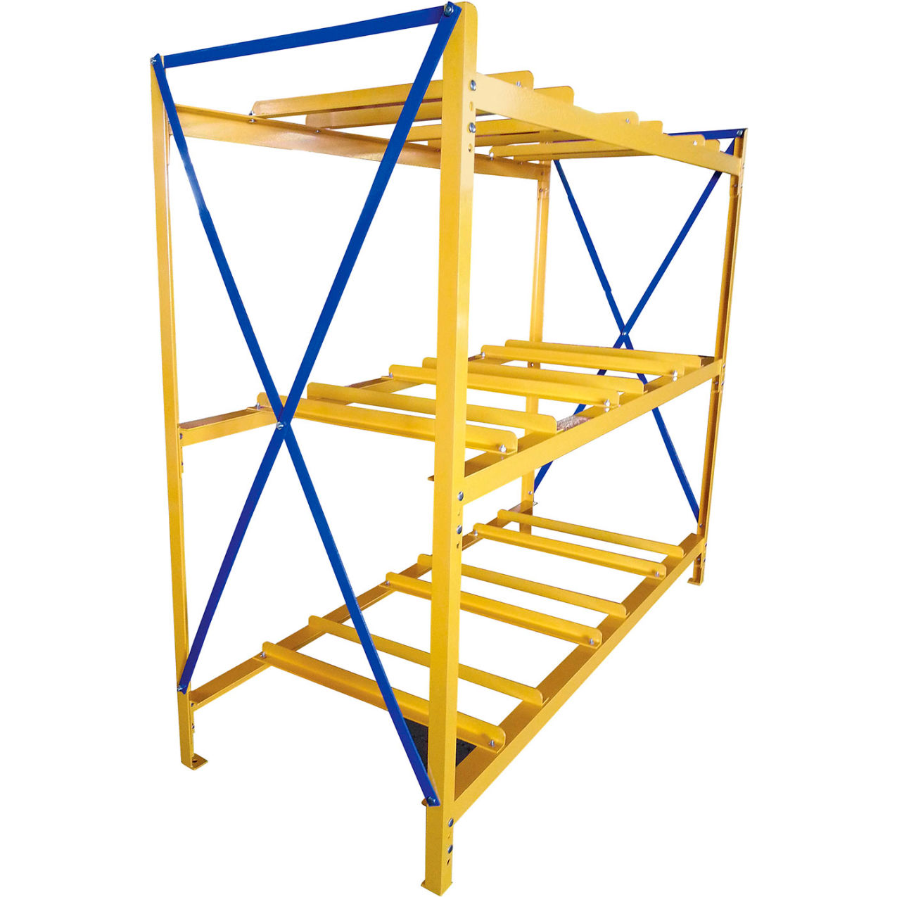 Horizontal 9 Drum Storage Rack, 7200 lb Capacity, 85-15/16"W x 34-13/16"D x 74-9/16"H