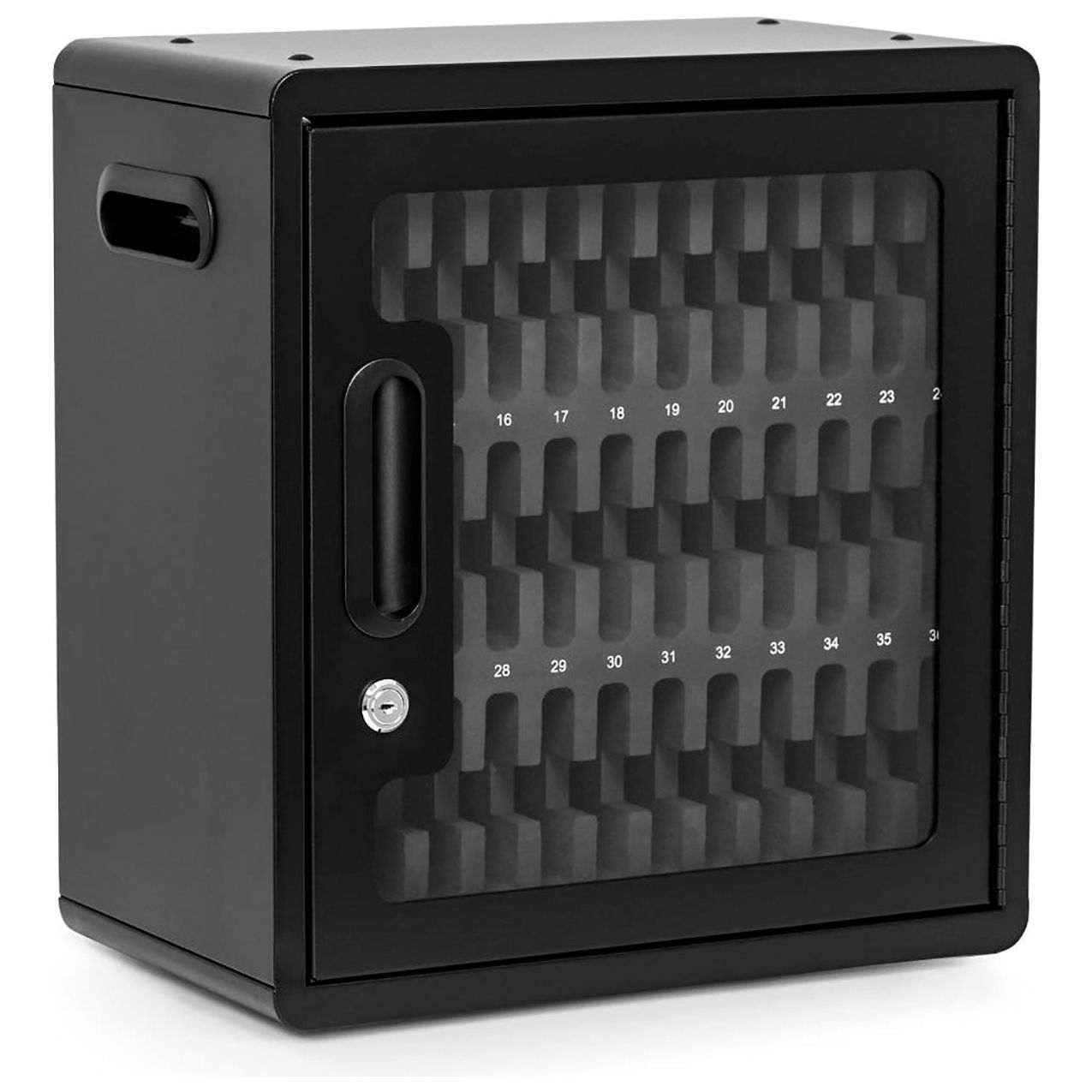 CellGuard Cell Phone Storage Cabinet w/ Keyed Lock, 14-15/16"W x 6-1/2"D x 9"H, Black