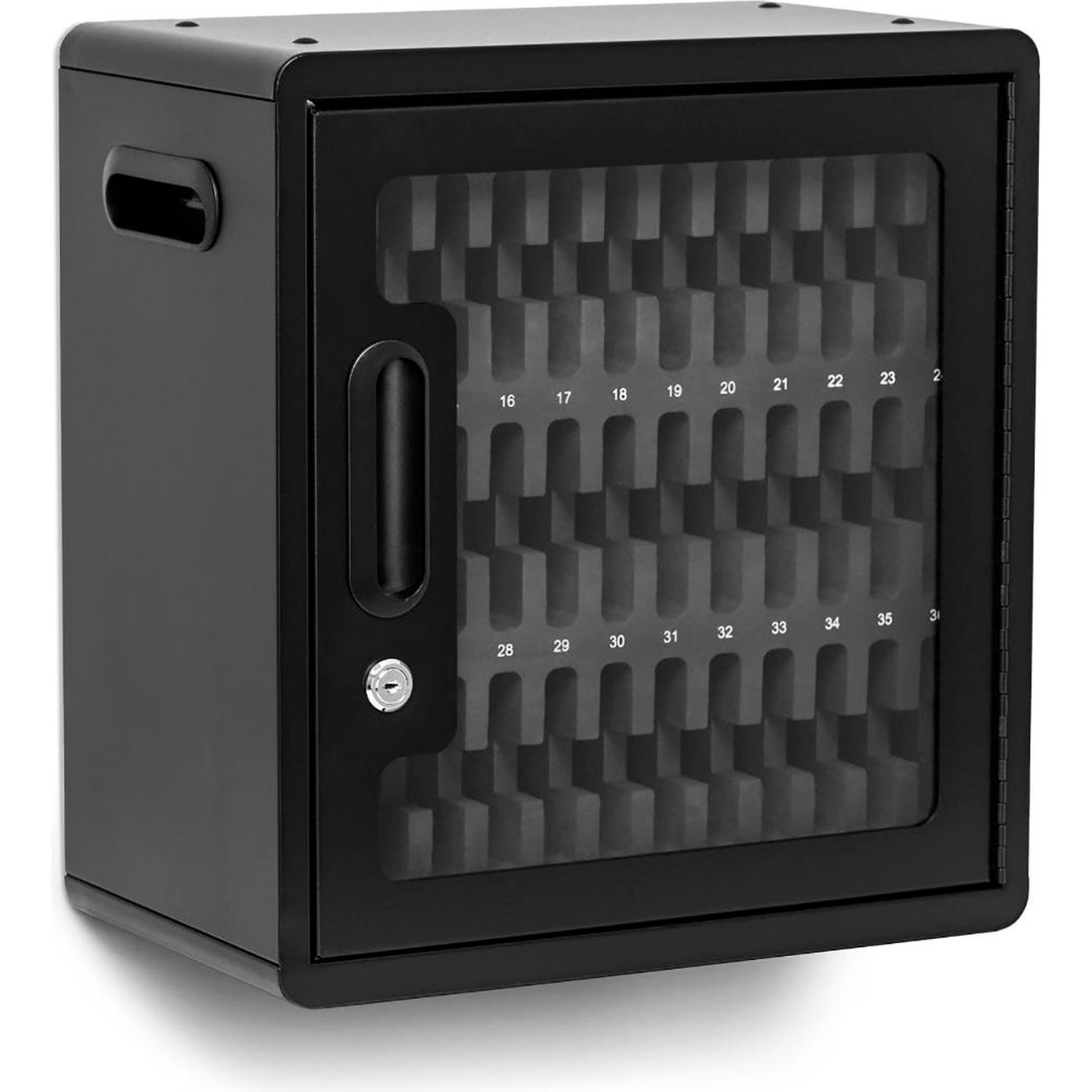 Cell Phone Storage Cabinet w/ Keyed Lock, 14-15/16"W x 6-1/2"D x 9"H, Wall Mount