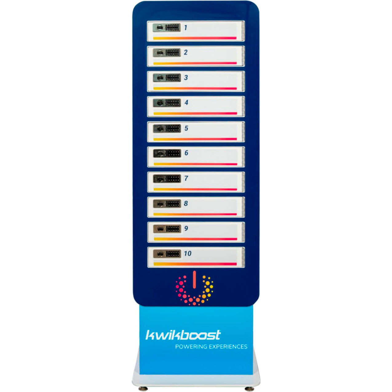 10 Bay Multi-Device Charging Locker, 24"W x 15-3/4"D x 72"H with Custom Graphics