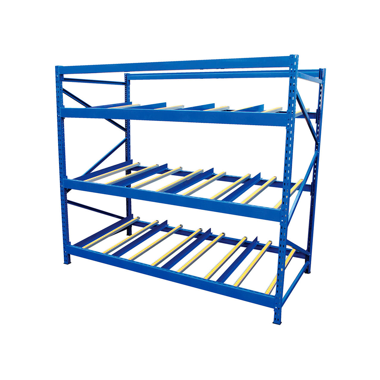 Carton Flow Rack, 3 Levels, 96"W x 36"D x 84"H