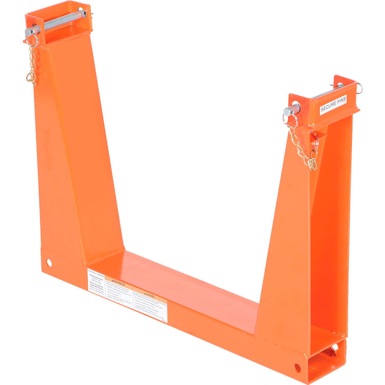 Portable Steel Storage U-Rack, 6000 lb Capacity, 25"W x 4"D x 19"H, Orange