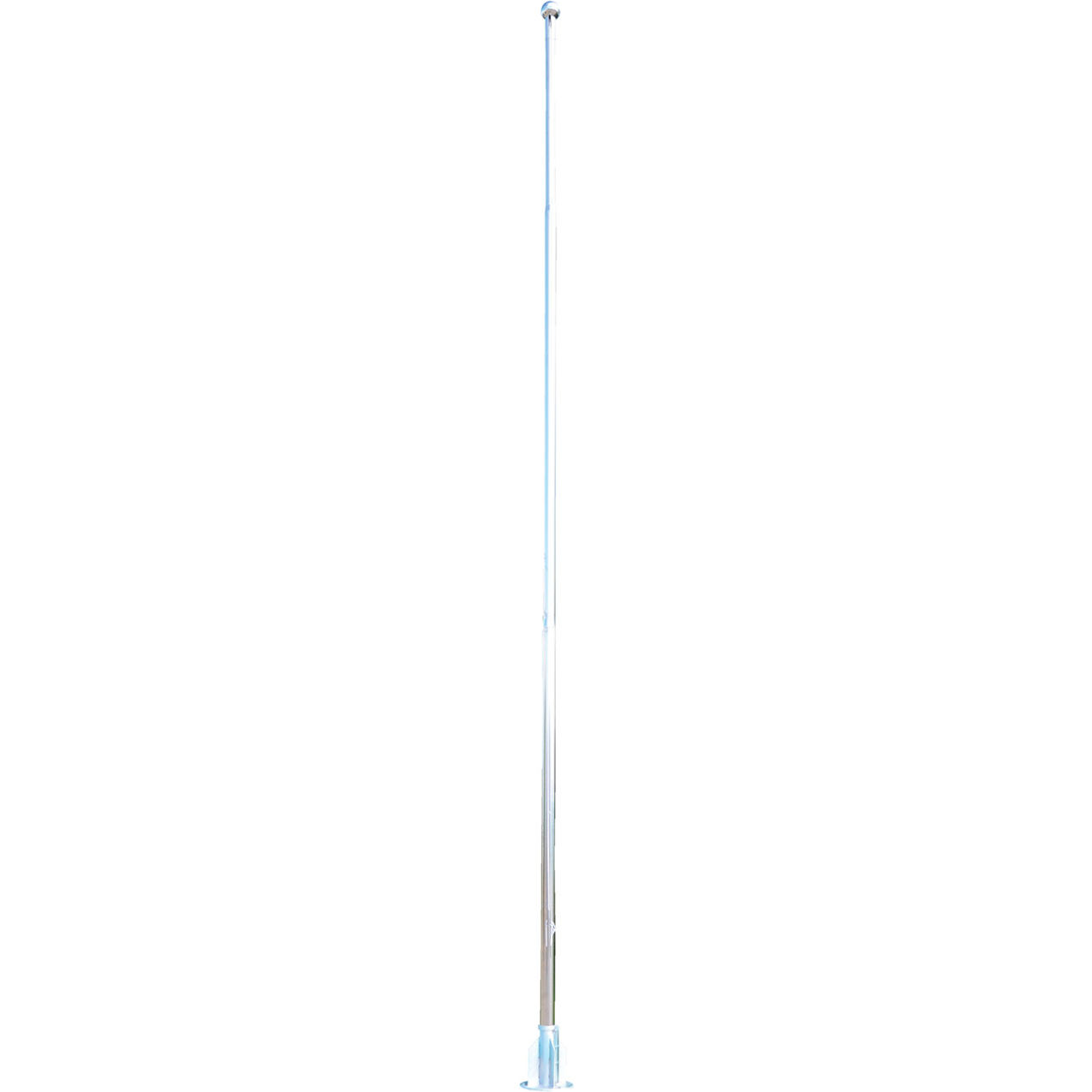 Stainless Steel Flagpole, Includes Rope, Rope Cleat & Top Pulley, 25'H, Silver