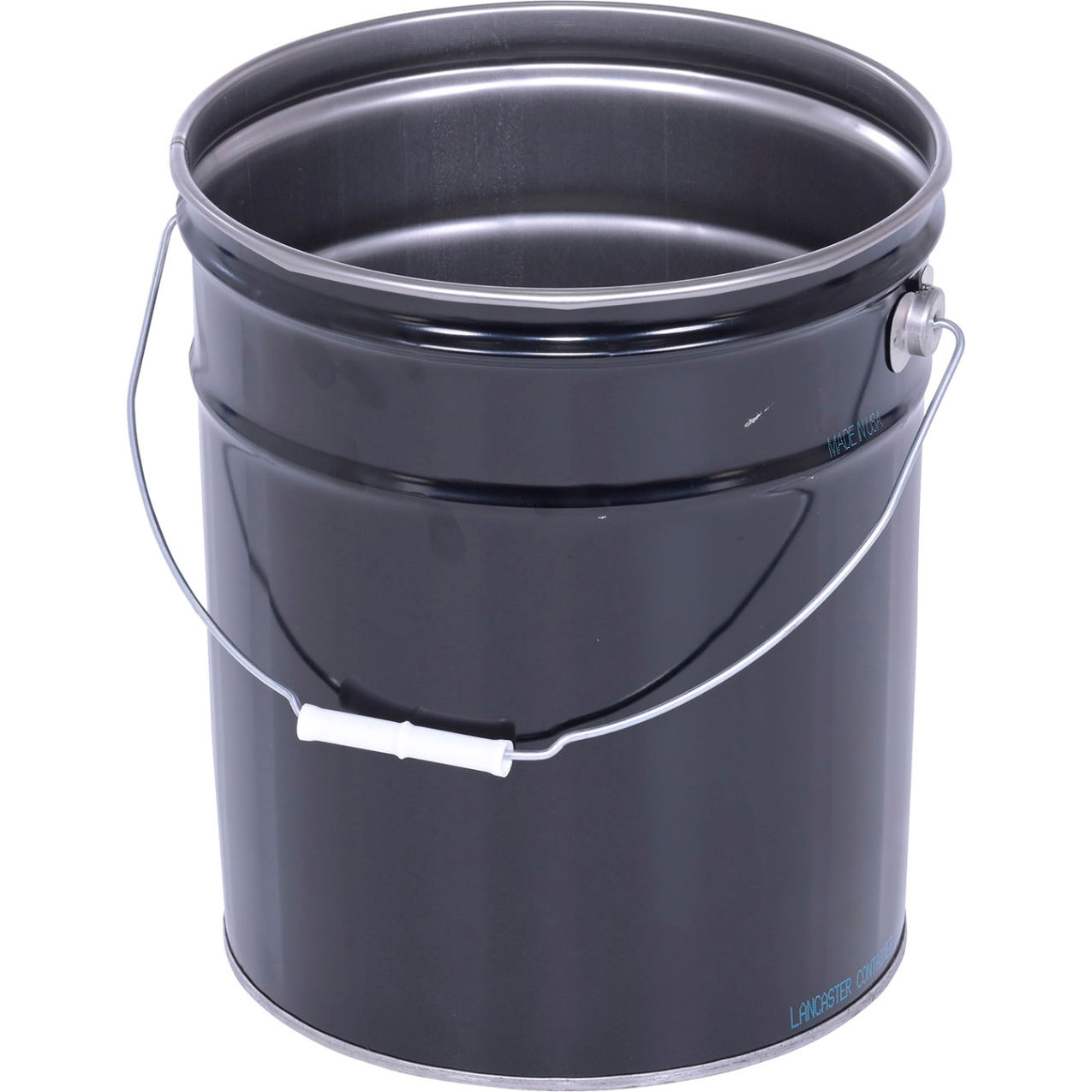 Steel Open Head Pail, 5 Gallon Capacity, Black