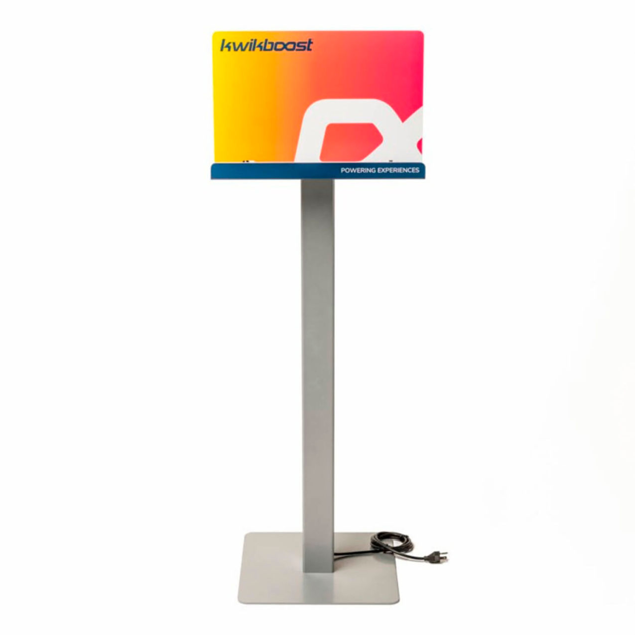 KwikBoost Deluxe Courtesy Charging Station, Freestanding with Custom Graphics