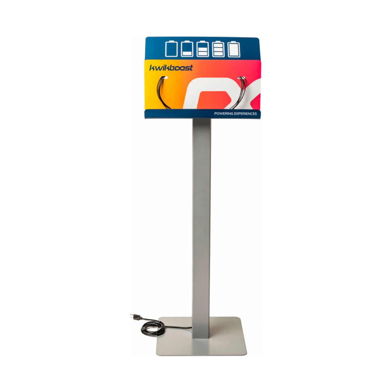 KwikBoost Standard Courtesy Charging Station, Custom Graphics with Tablet Shelf