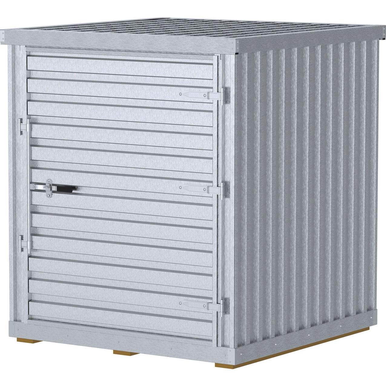 Galvanized Steel Storage Building, 60"W x 73-1/4"H Door, 1800 lb. Cap., Gray