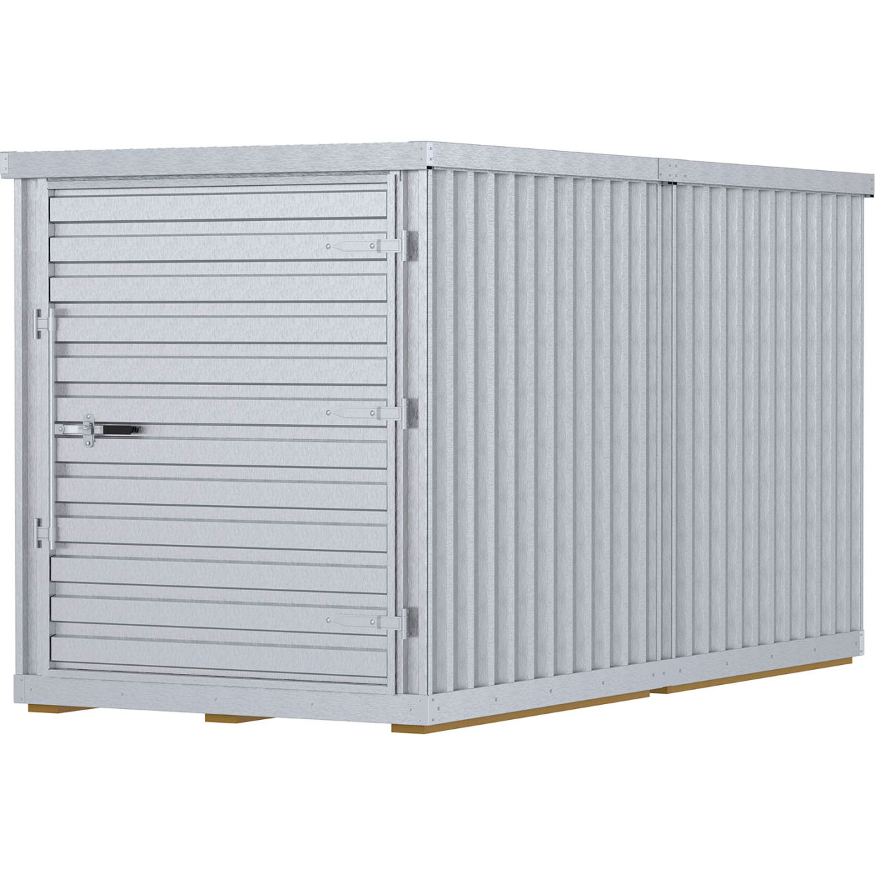 Galvanized Steel Storage Building, 60"W x 73-1/4"H Door, 3600 lb. Cap., Gray