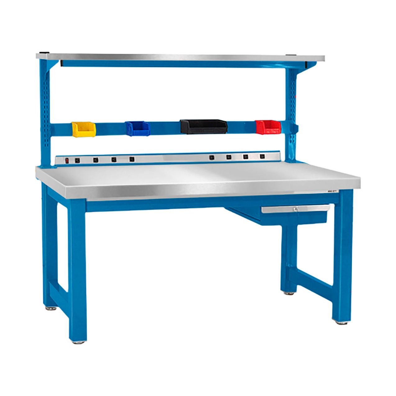 Harding Fixed Height Workbench with SS Square Edge Top, 48"W x 30"D, Light Blue