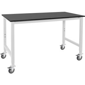 Kennedy Mobile Lab Table, 120 x 30", 3/4" Thick Top, Phenolic Square Edge, Black