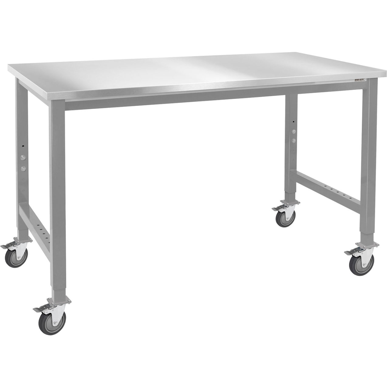 Kennedy Mobile Workbench with Stainless Steel Square Edge Top, 30"W x 24"D, Gray