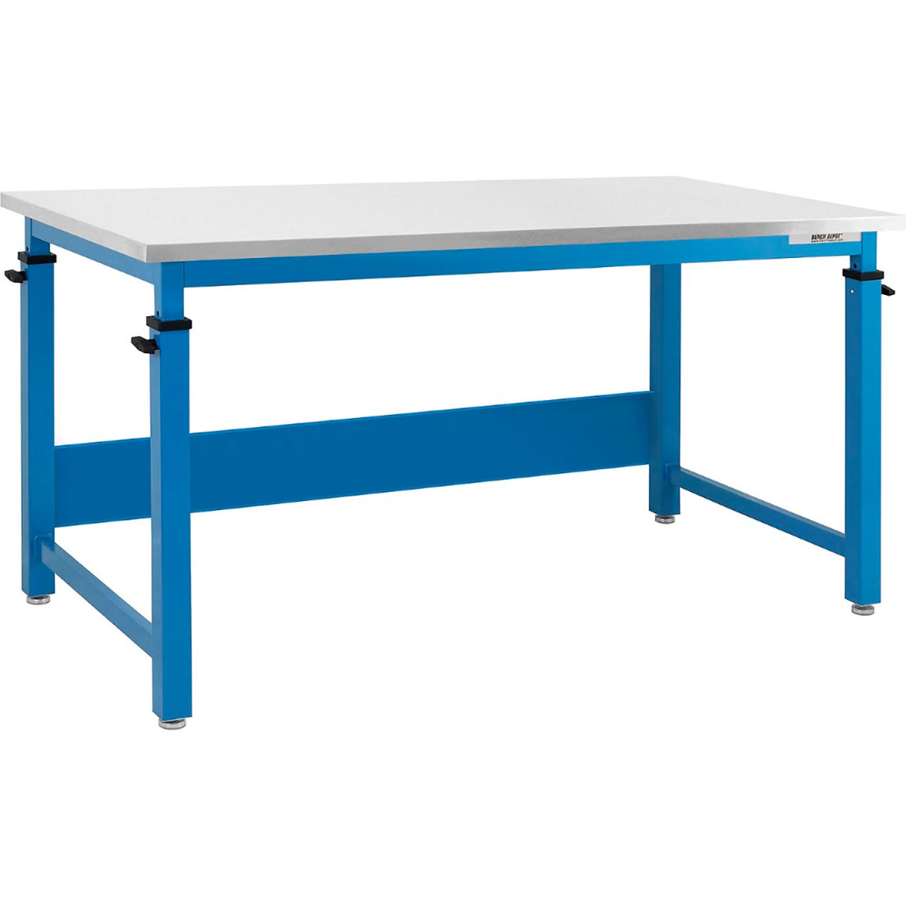 Adjustable Height Workbench w/ SS Square Edge Top, 36"W x 24"D, Light Blue