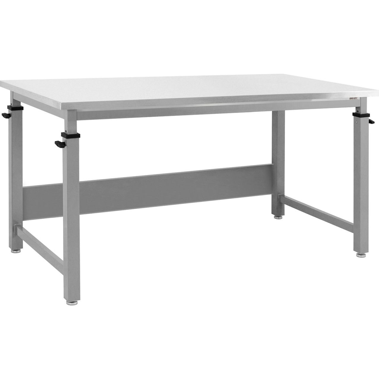 Cleveland Adj. Height Workbench w/ Stainless Steel Square Edge Top, 48"W x 24"D, Gray