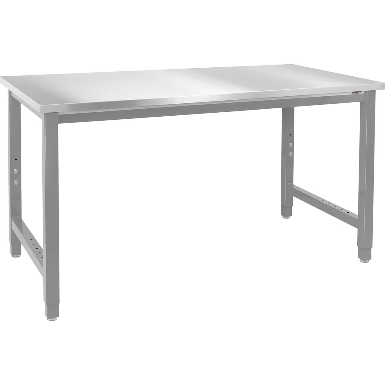 Kennedy Adj. Height Workbench with Stainless Steel Square Edge Top, 96"W x 45"D, Gray