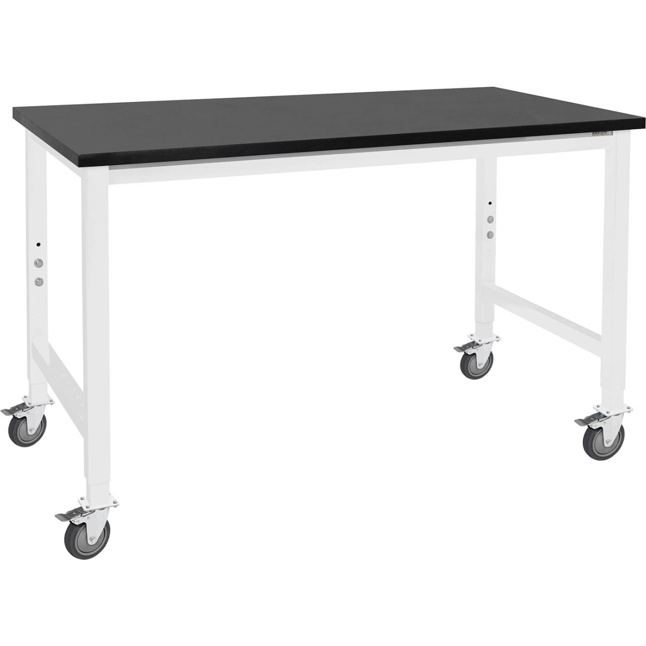 Kennedy Mobile Lab Table, 72 x 36", 1" Thick Top, Phenolic Square Edge, Black