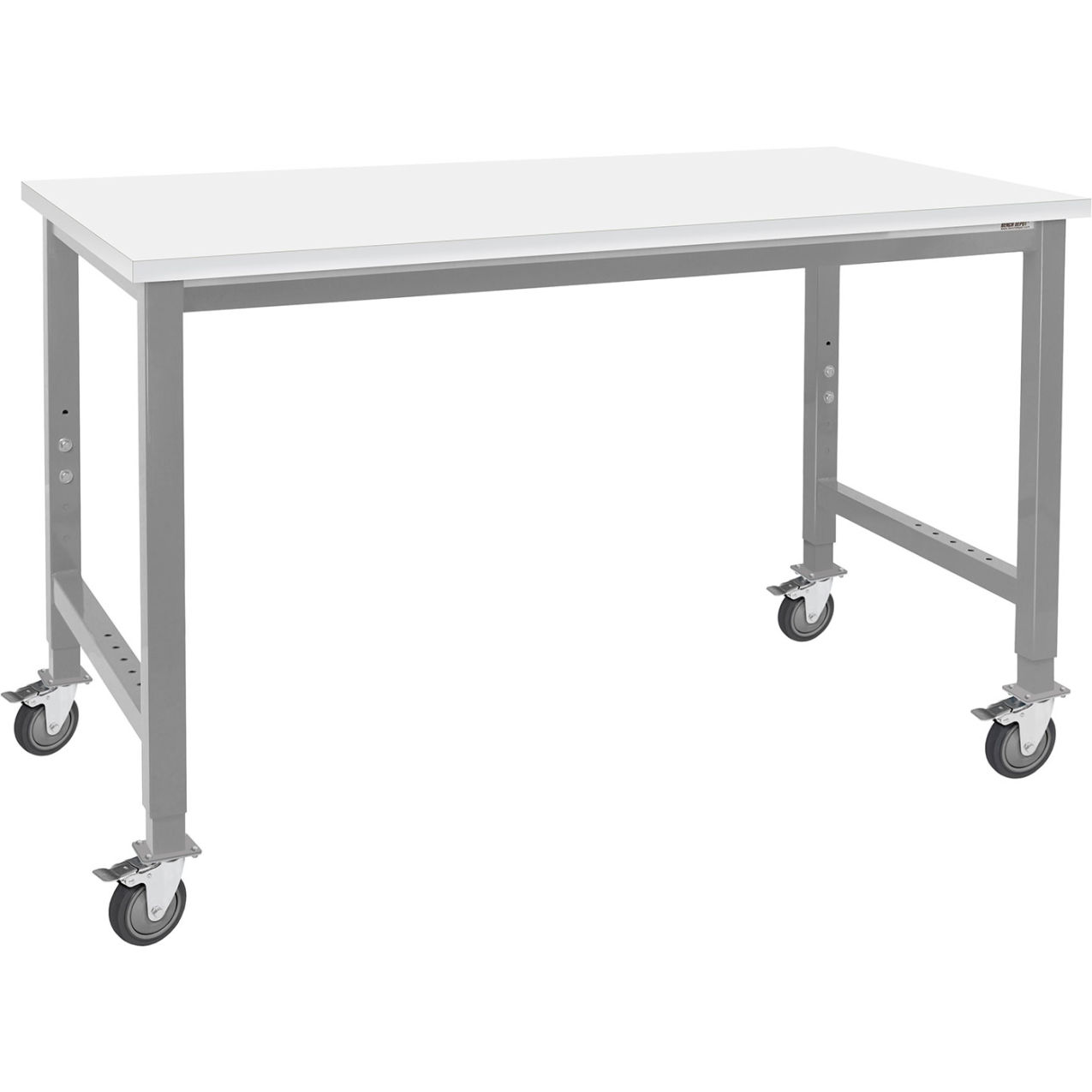 Kennedy Mobile Workbench, 72 x 48", Formica Laminate, Square Edge Top, Gray