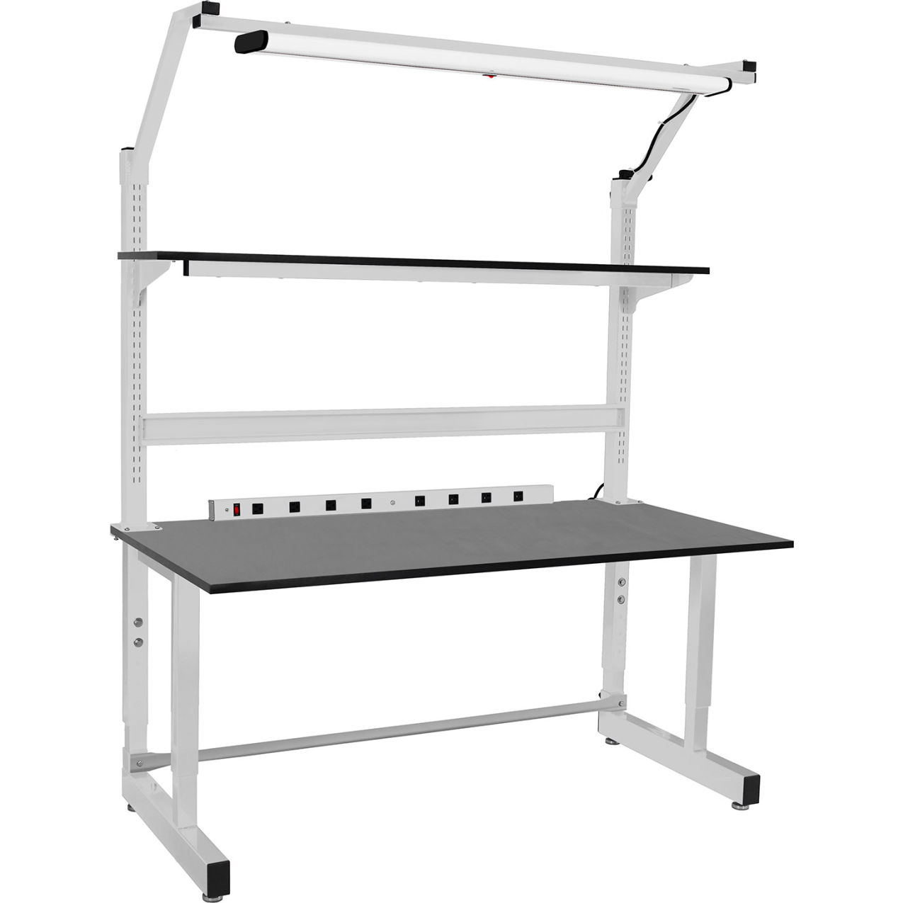 Dewey Complete Lab Workstation, 3/4" Phenolic Resin Top, 60" x 30", White