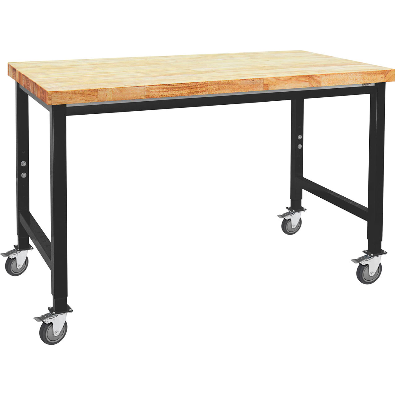 Kennedy Mobile Workbench, 30 x 30", Maple Butcher Block Top, Black
