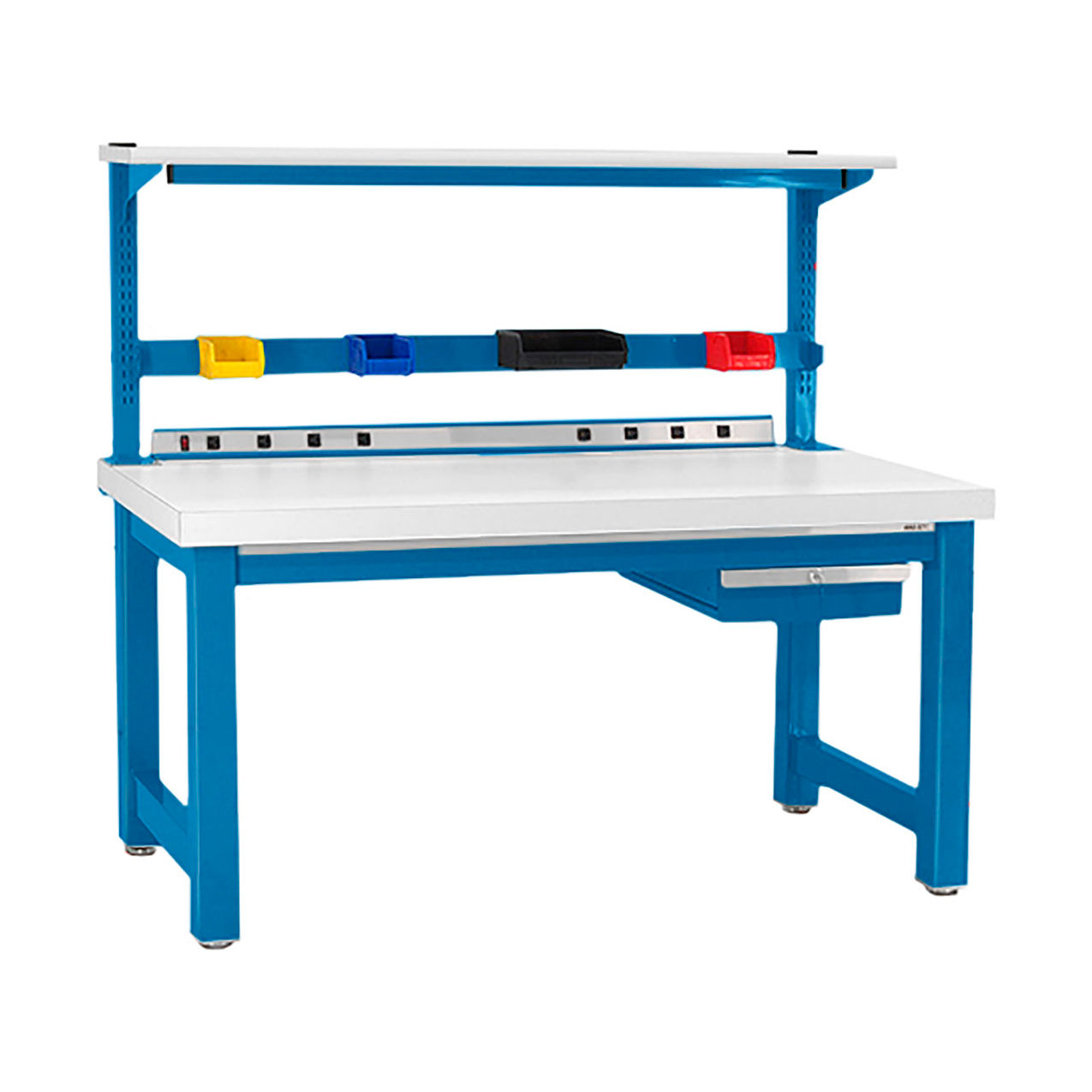 Harding Workbench with White Formica Laminate Top, 36"W x 30"D, Light Blue