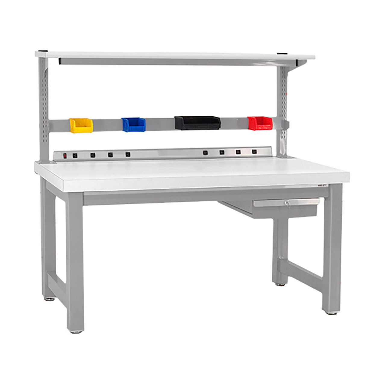 Harding Workbench with White Formica Laminate Top, 48"W x 30"D, Gray