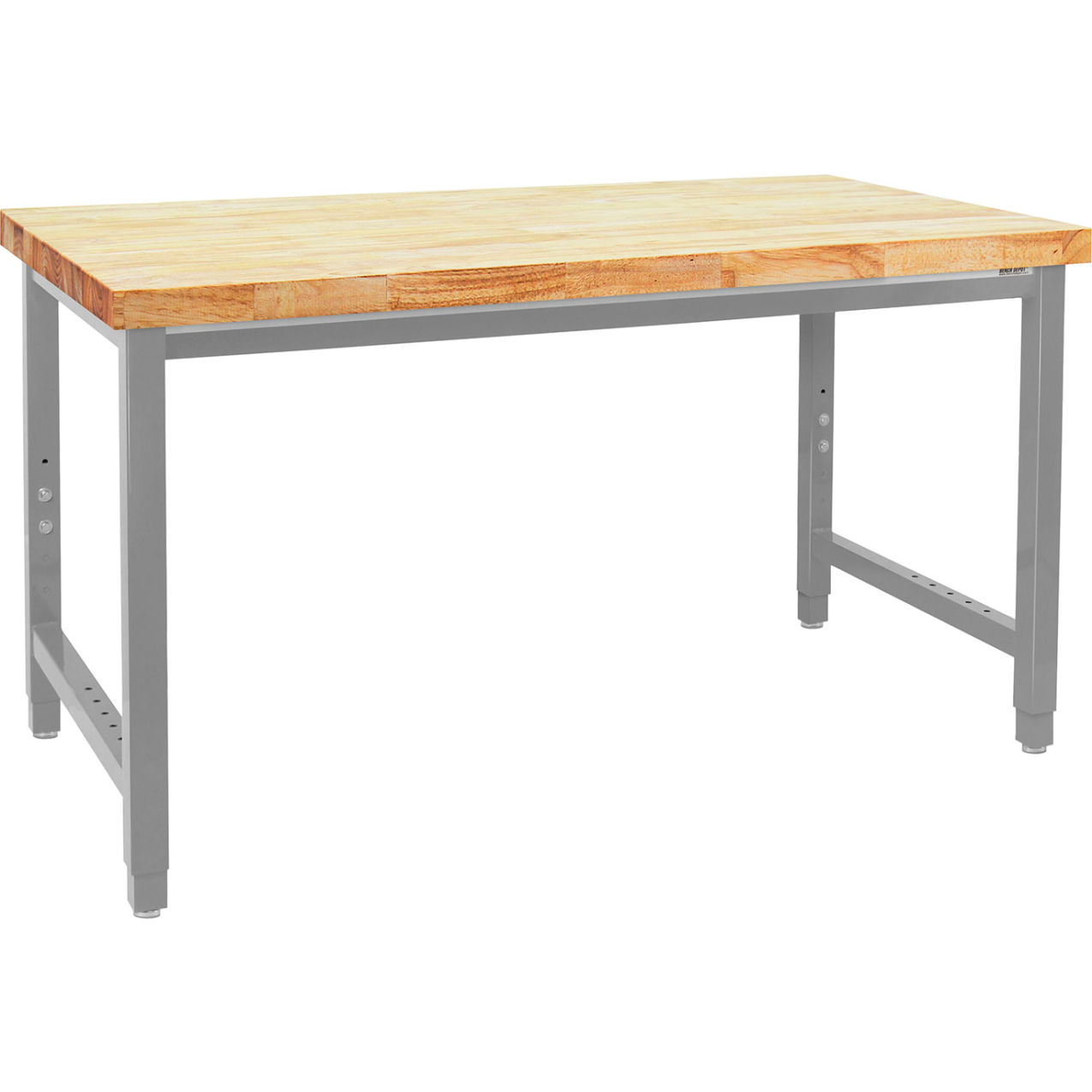 Kennedy Workbench with Maple Butcher Block Top, 60"W x 24"D, Gray