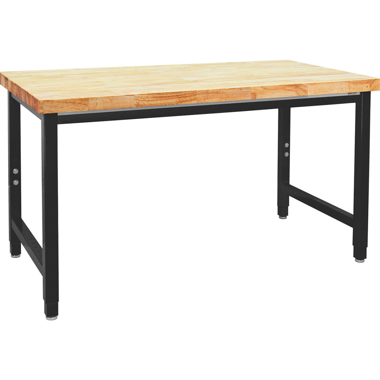 Kennedy Workbench with Maple Butcher Block Top, 72"W x 24"D, Black