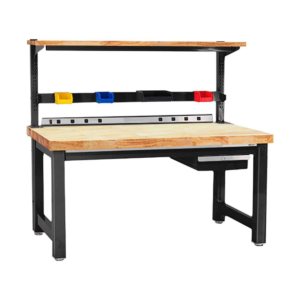 Harding Workbench with 1-3/4" Thick Oiled Maple Hardwood Top, 48"W x 30"D, Black
