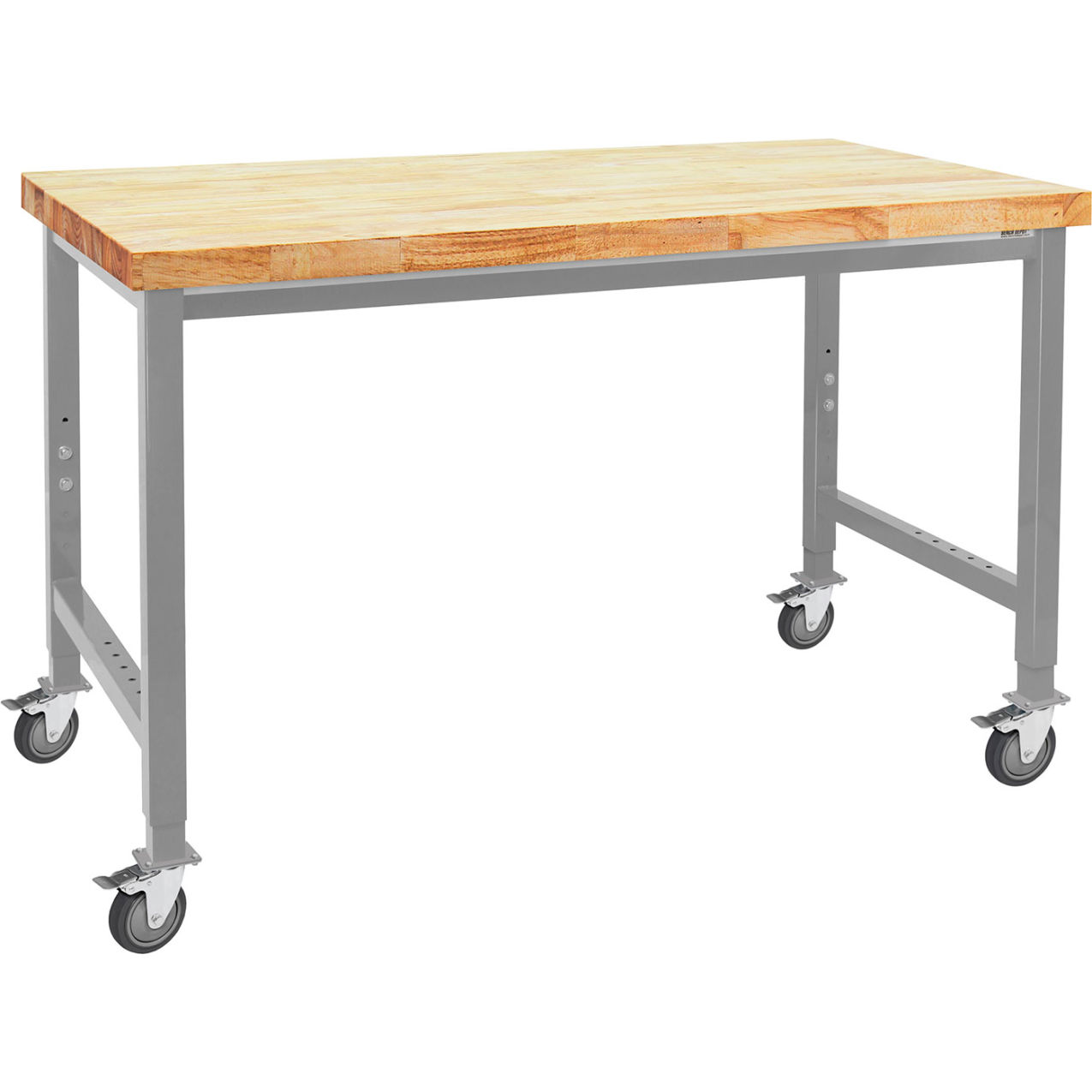 Kennedy Mobile Workbench, 72 x 48", Maple Butcher Block Top, Gray