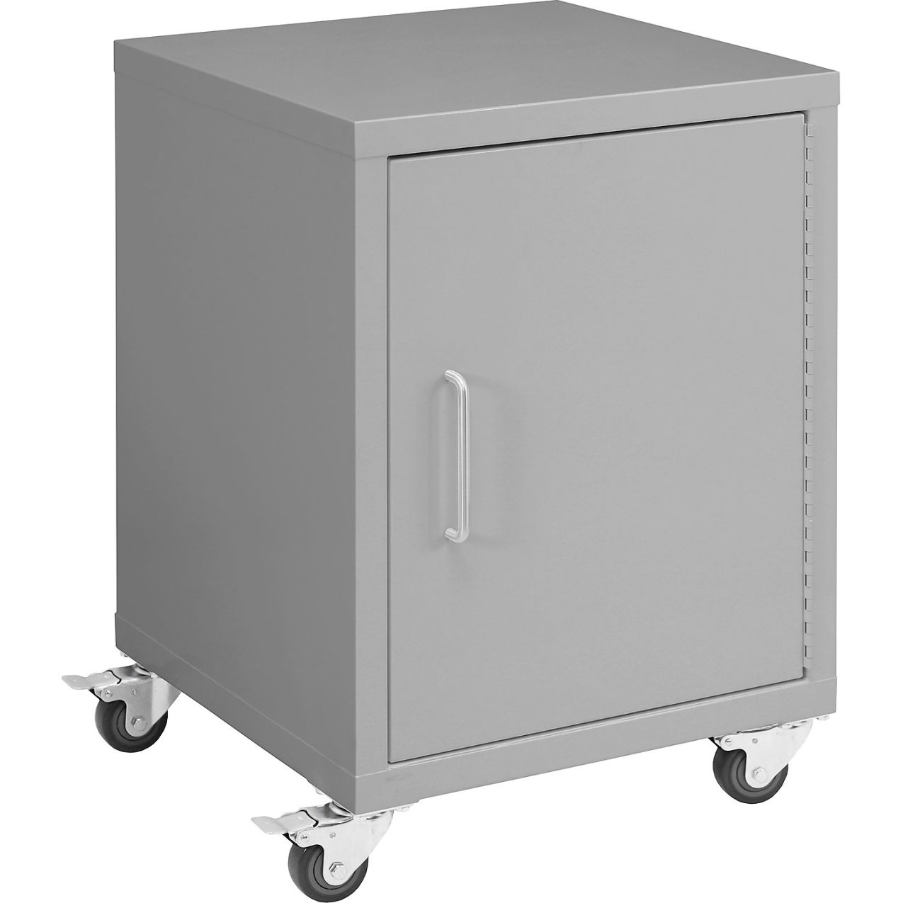 Storage Cabinets, 1 Door with Casters, Steel Top, Gray Frame
