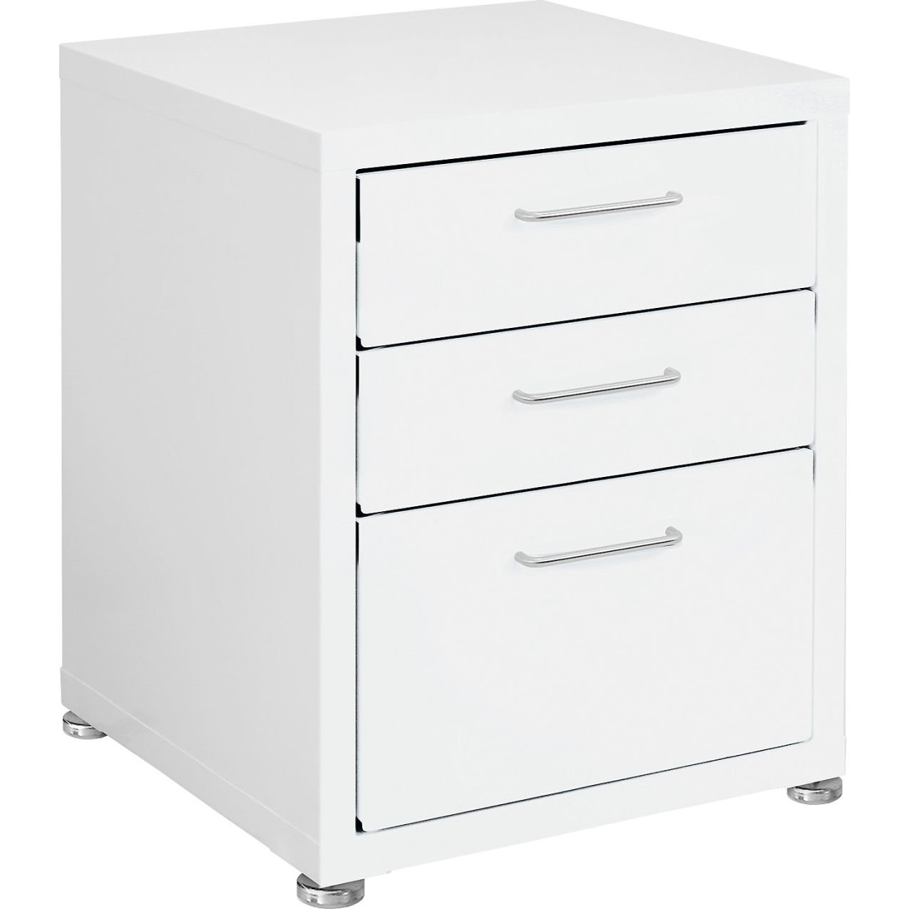 Storage Cabinets, 3 Drawers 6" x 6" x 12" with Glides, Steel Top, White Frame