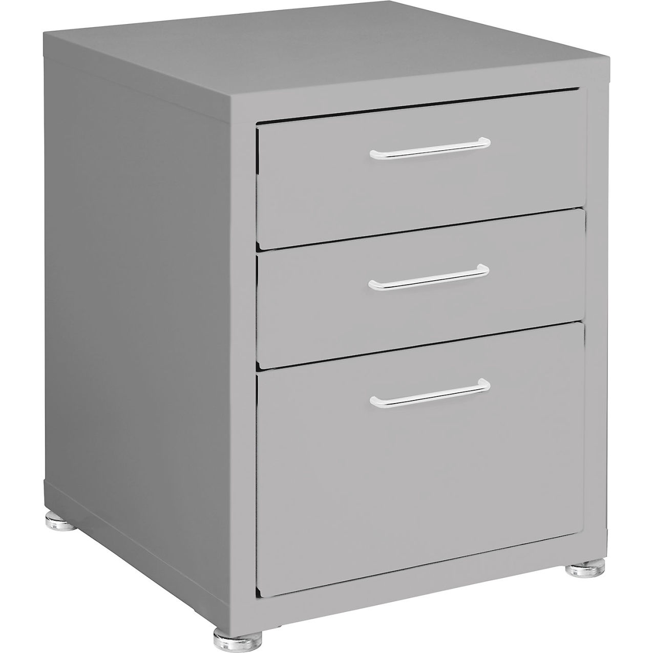 Storage Cabinets, 3 Drawers 6" x 6" x 12" with Glides, Steel Top, Gray Frame