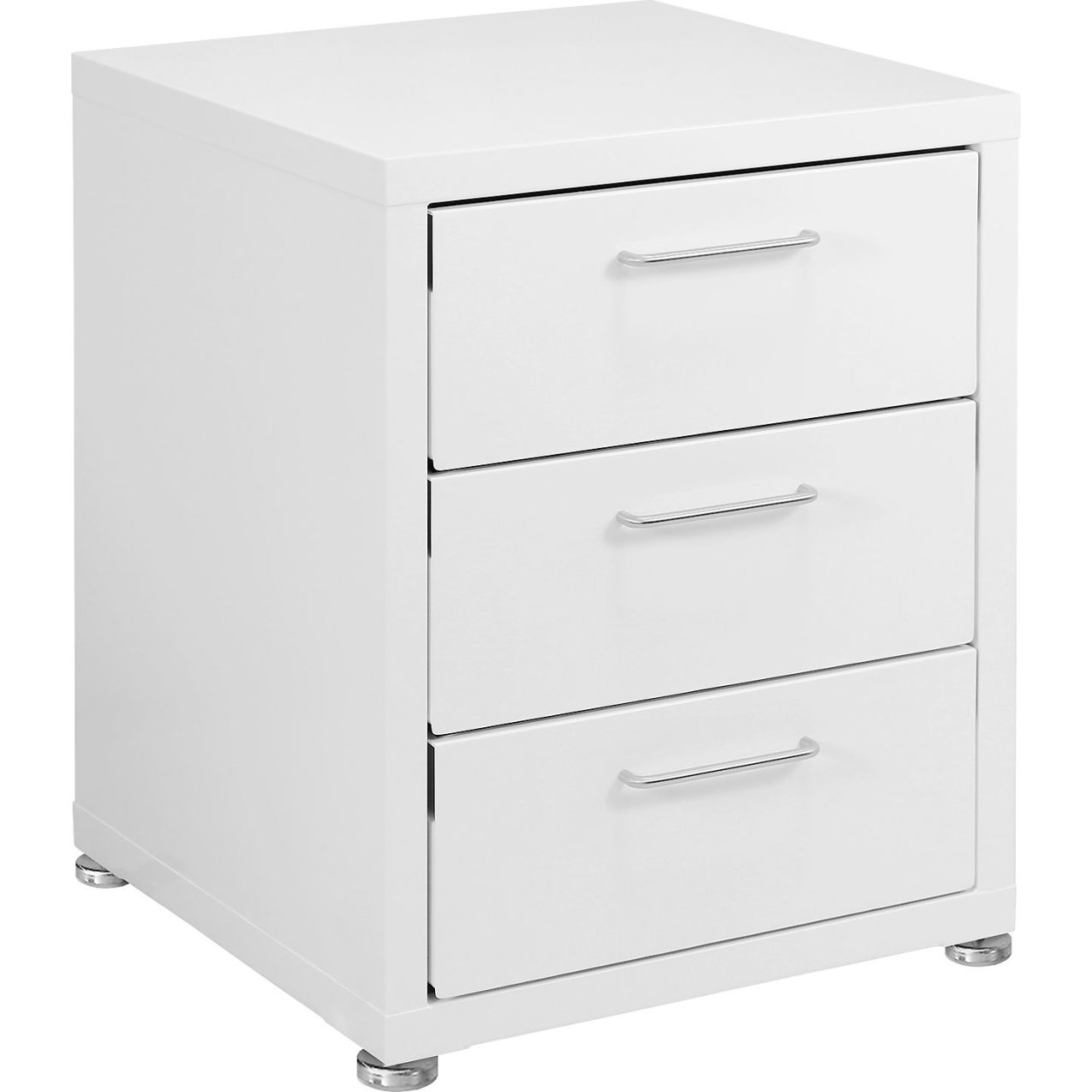 Storage Cabinets, 3 Drawers 8" High with Glides, Steel Top, White Frame