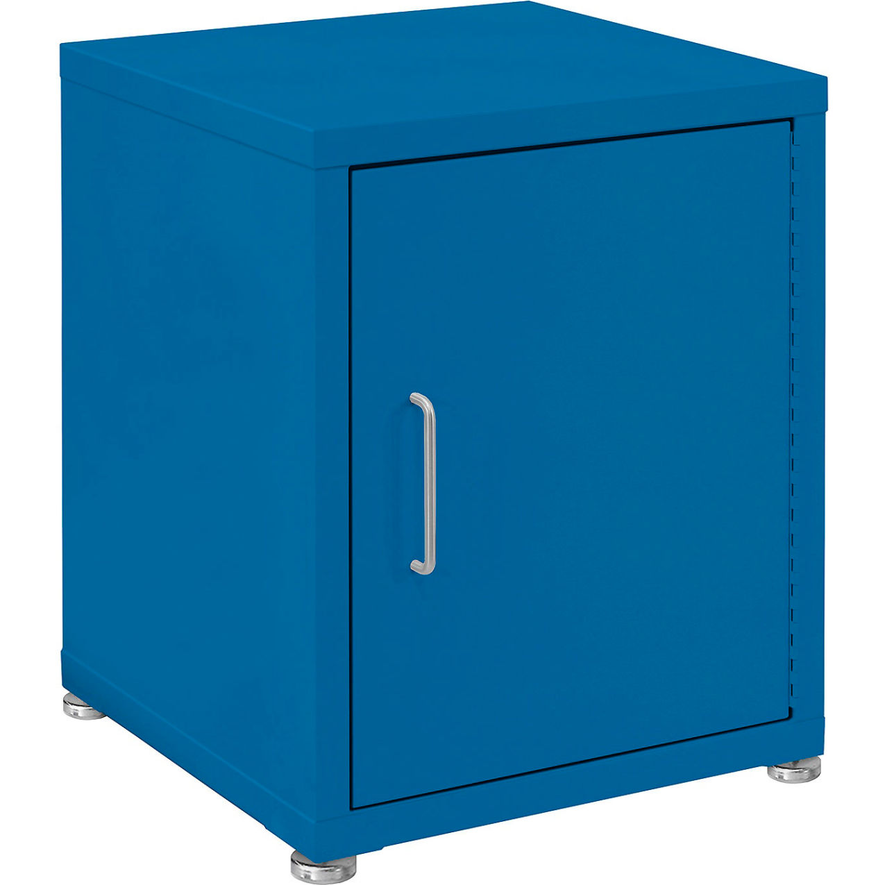 Storage Cabinets, 1 Door with Glides, Steel Top, Light Blue Frame