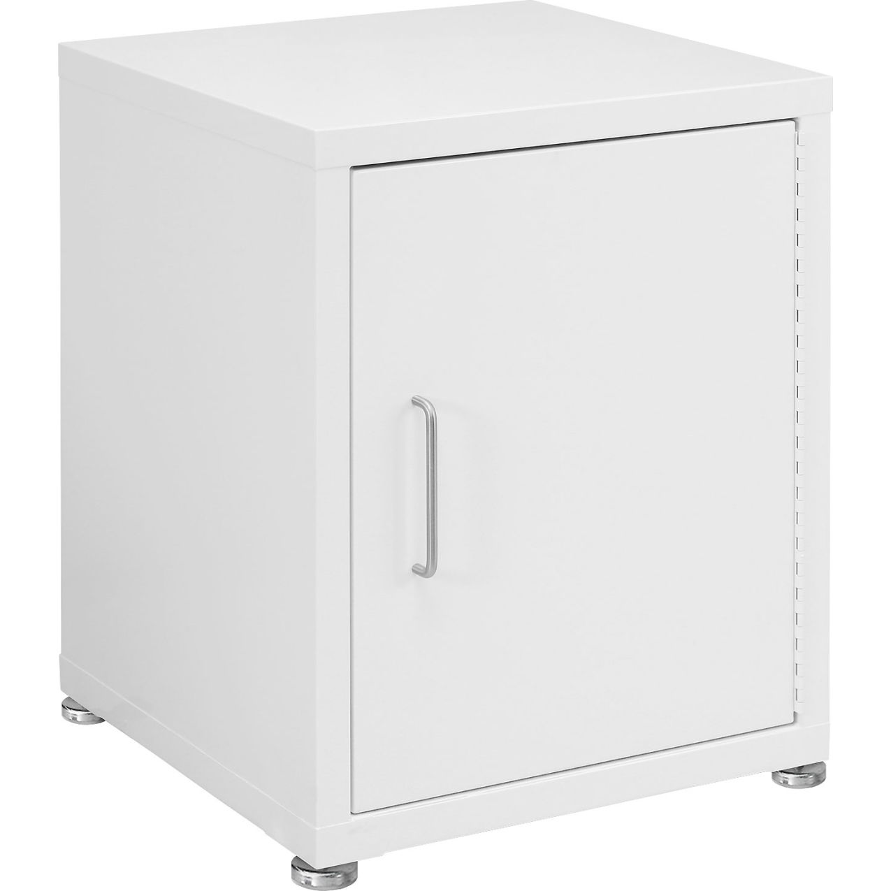 Storage Cabinets, 1 Door with Glides, Steel Top, White Frame