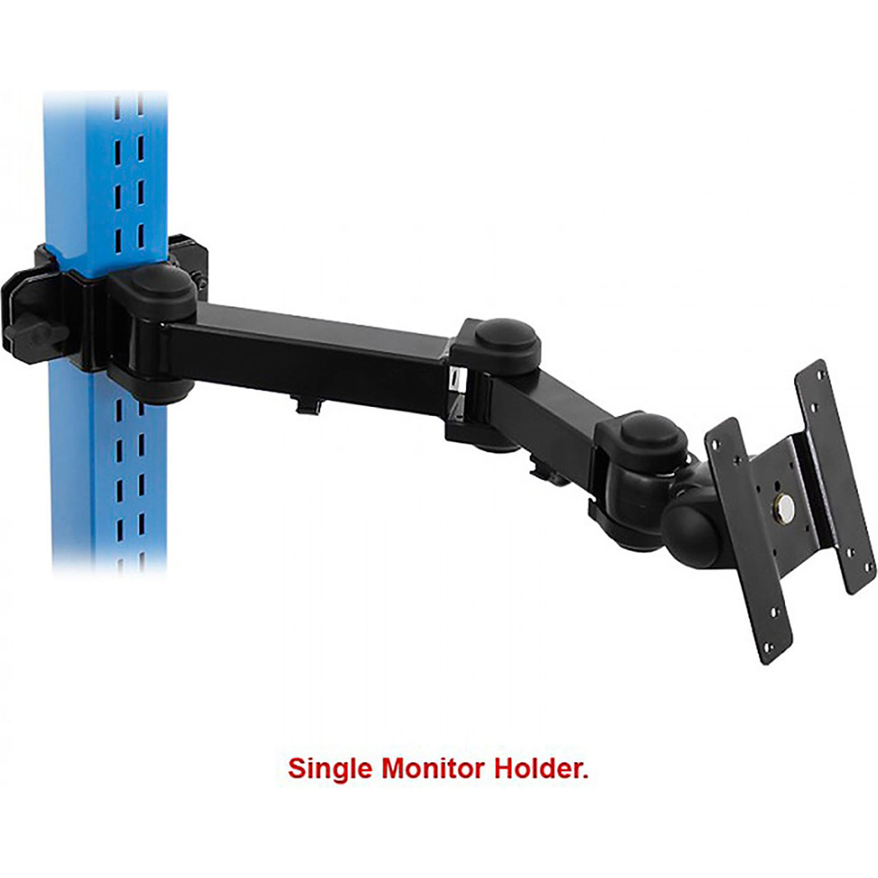 Dual Tilt Single LCD Vertical Monitor Holder, 2"W, Black