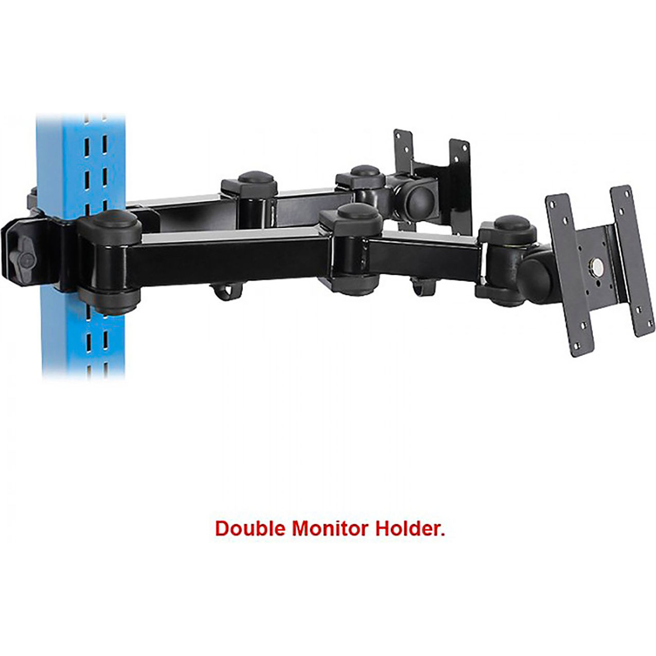 Dual Tilt Double LCD Vertical Monitor Holder, 2"W, Black