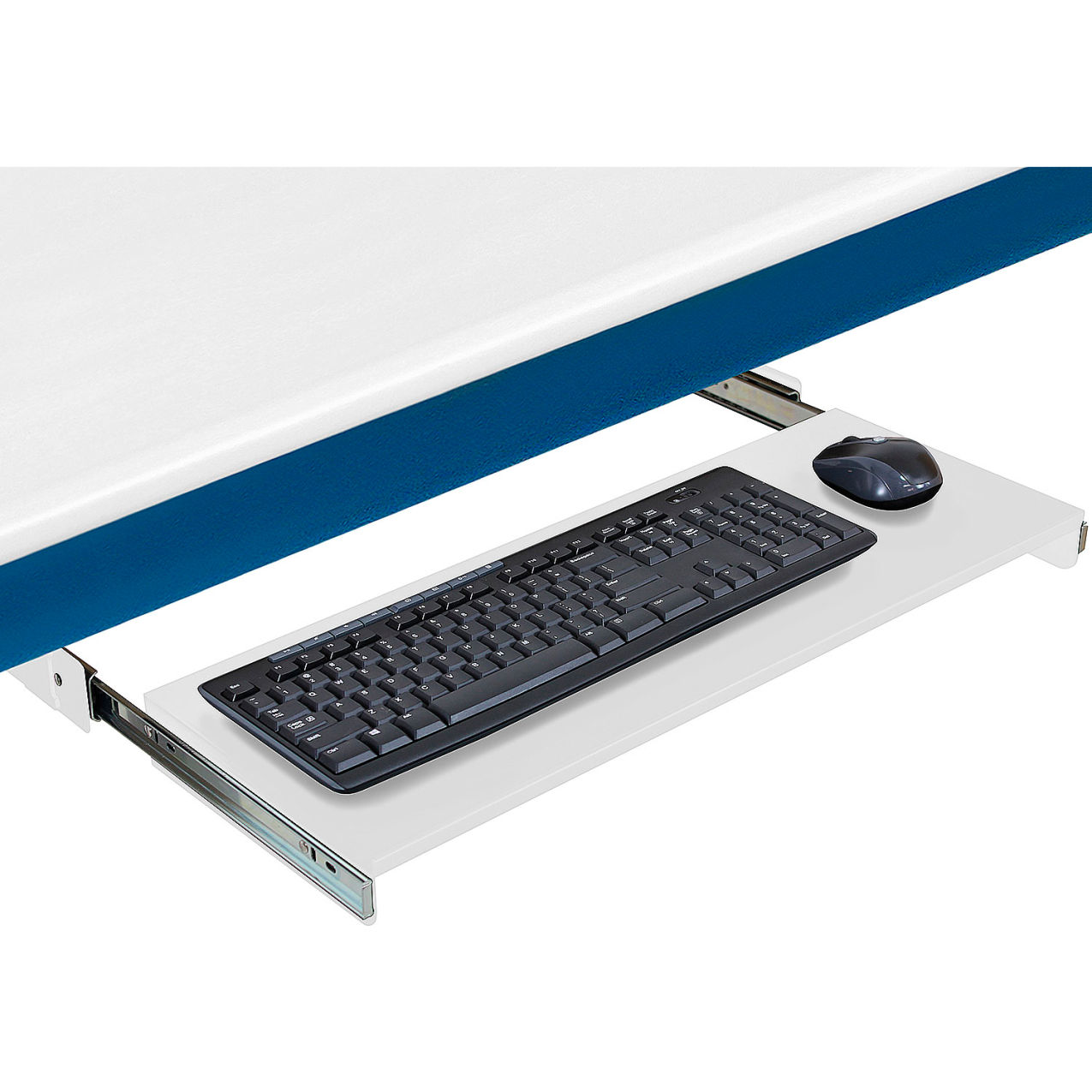 Metal Construction Slide Out Keyboard Tray, 24"W, White