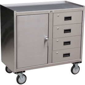 Steel Work Stand with 3 Shelves, 36"W x 18"D x 32"H, Gray