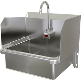 Wall Mount Sink with AC Sensor, Flow Rate 2 GPM, 16 Gauge, 9-1/2" Back Splash