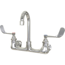 8" Center Wall Mount Faucet, 5-3/4" Swivel Spout, Flow Rate 0.5 GPM