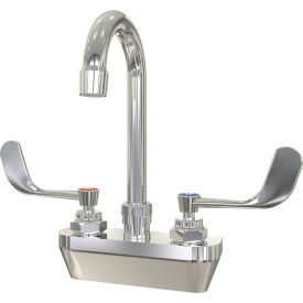 4" Center Wall Mount Faucet, 5" Swivel Spout, 2 GPM Flow Rate