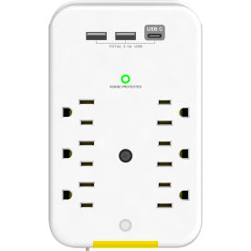 Power Surge Wall Tap with USB-C & USB-A, 6 Outlets, 490 Joules, Nightlight