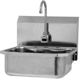 Wall Mount Sink with Battery Powered Sensor, Flow Rate of 0.5 GPM, 18 Gauge