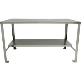 Stainless Steel Workbench, 60'' x 30'', Flush Top, Square Edge, Silver