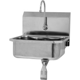 Wall Mount Sink with Single knee Pedal Valve, Flow Rate 0.5 GPM, 18 Gauge