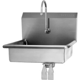 Wall Mount Sink with Flow Rate 0.5 GPM, 9" Back Splash Height, 16 Gauge